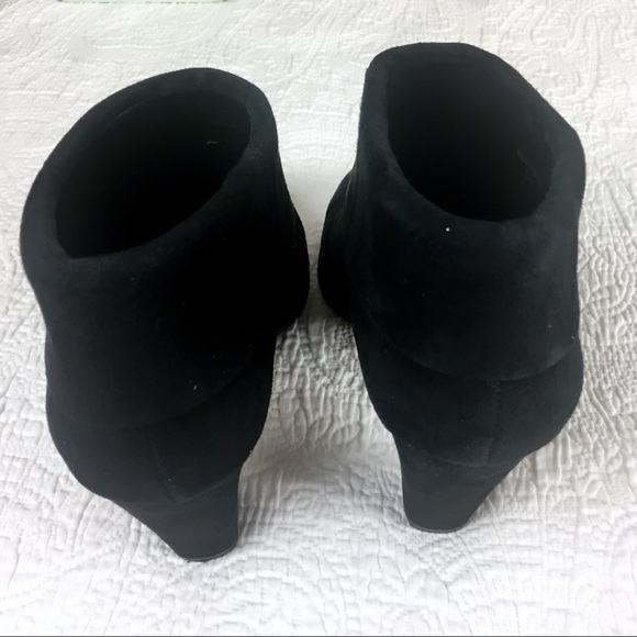 Kate Spade Booties Black Suede Cuffed Heel - Picture 3 of 5